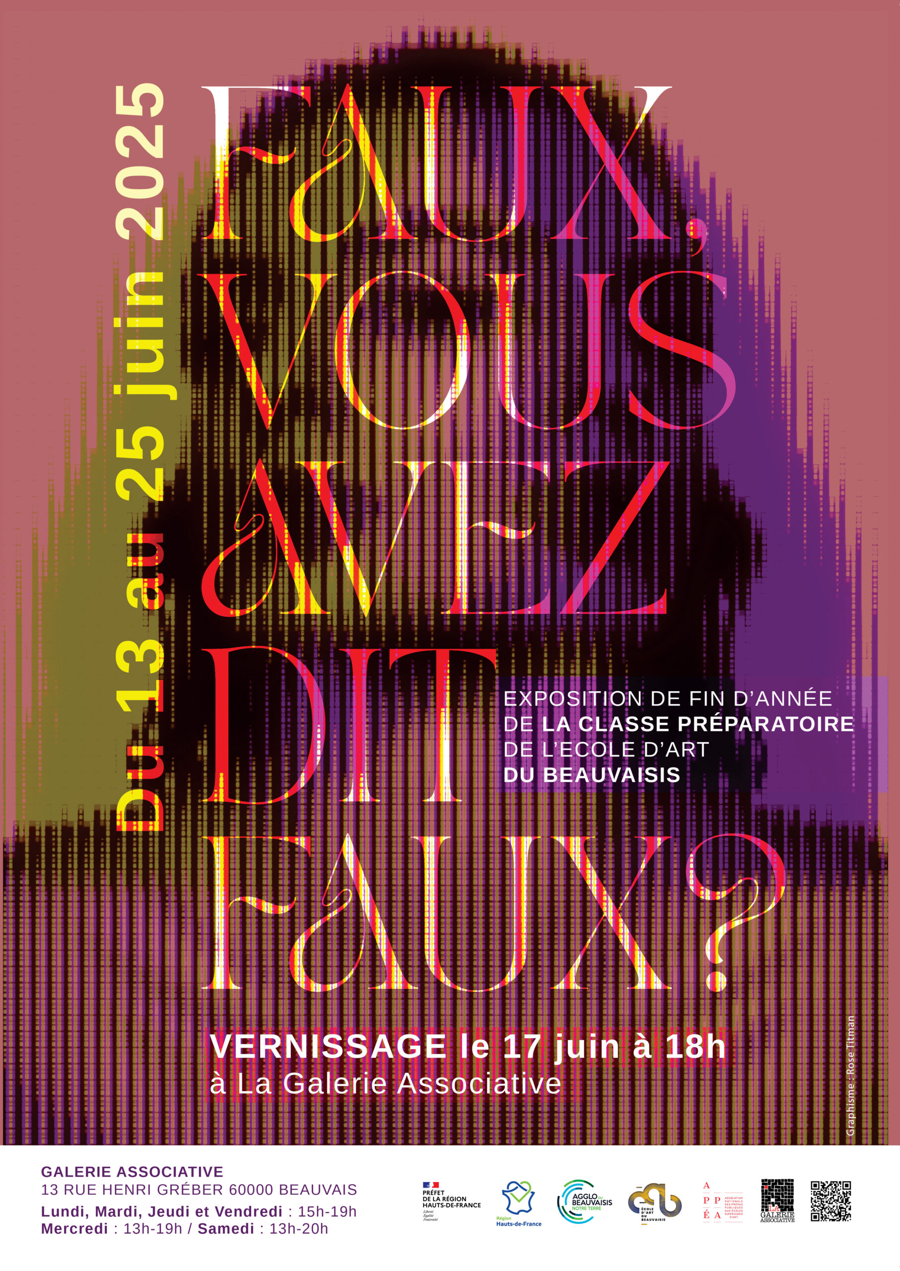 affiche exposition classe pr&eacute;pa de l'&eacute;cole d'art du Beauvaisis